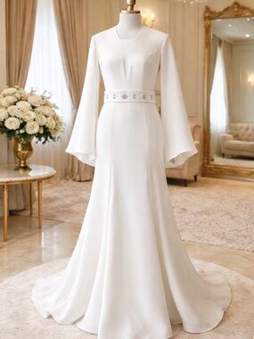 Elegant White Dress with Floral Accents